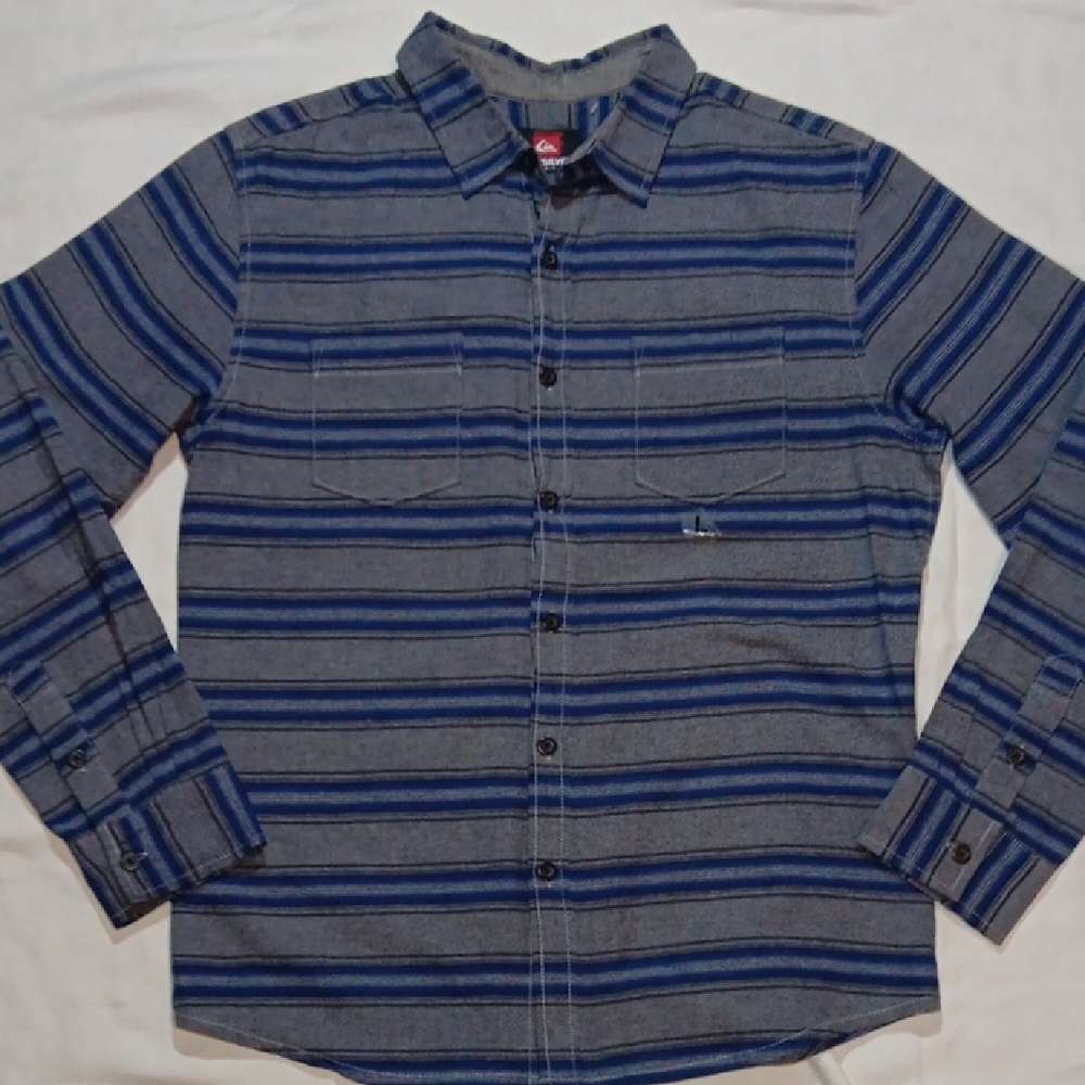 Quiksilver Men's Blue Striped Shirt
